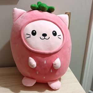 Smoochy Pals Strawberry Kitty Plushie 15x11x7